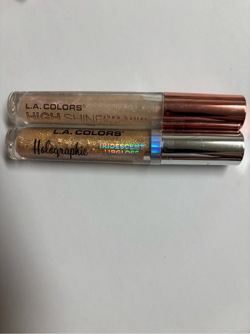 L.A. COLORS Holographic & High Shine Lip Gloss Duo - Gold Iridescent